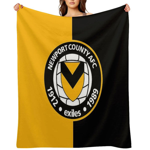 Newport County AFC Logo - Split Anti-pilling Throw Blanket