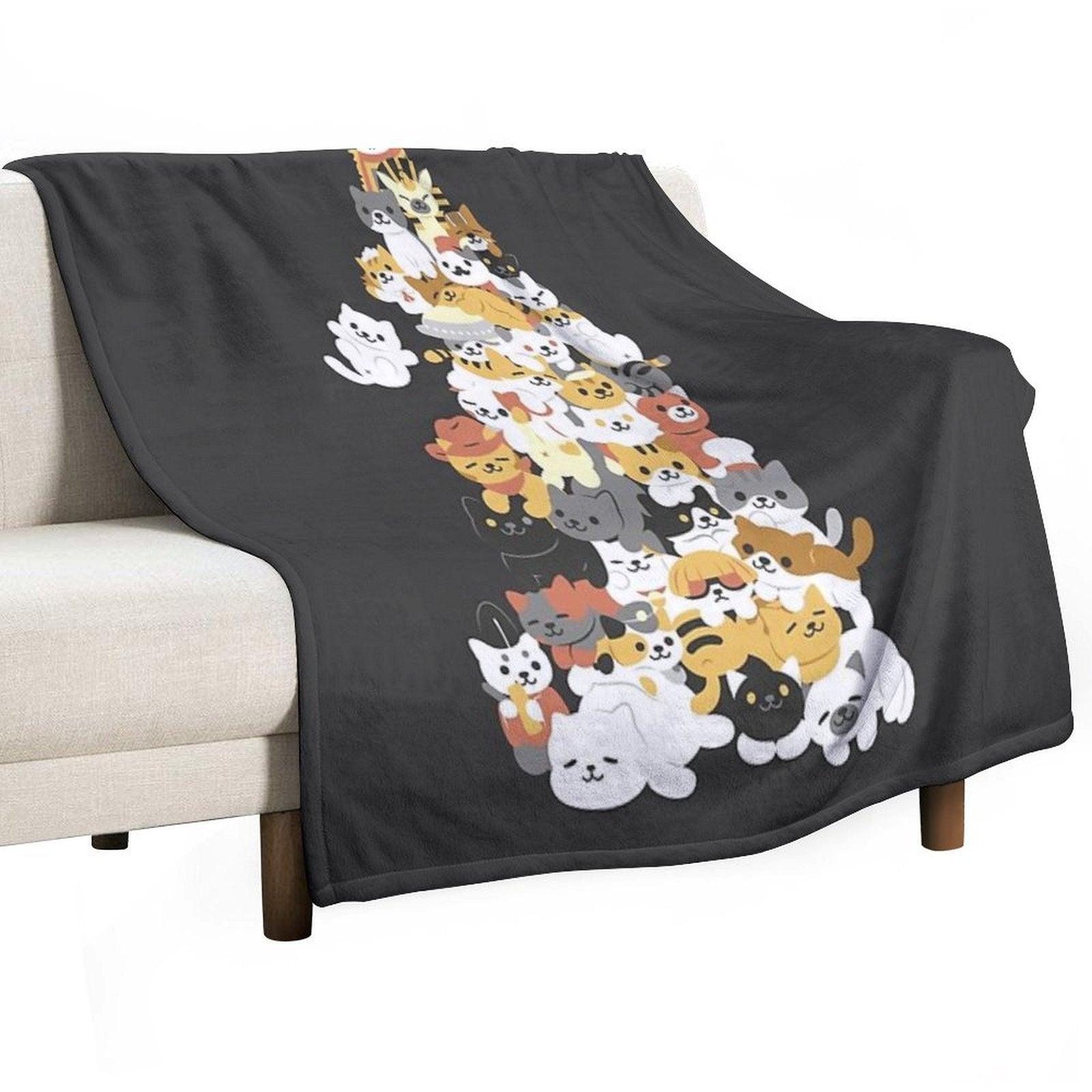 Cat Pile Throw Blanket