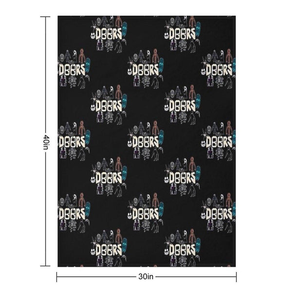 Christmas Gift. Roblox, Doors, Videogame, Monsters Throw Blanket