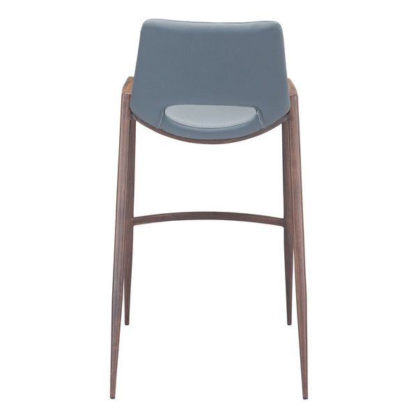 Desi Barstool (Set of 2) Azure Gray & Walnut