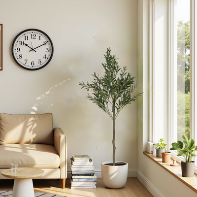 66' Artificial Olive Tree with Pot