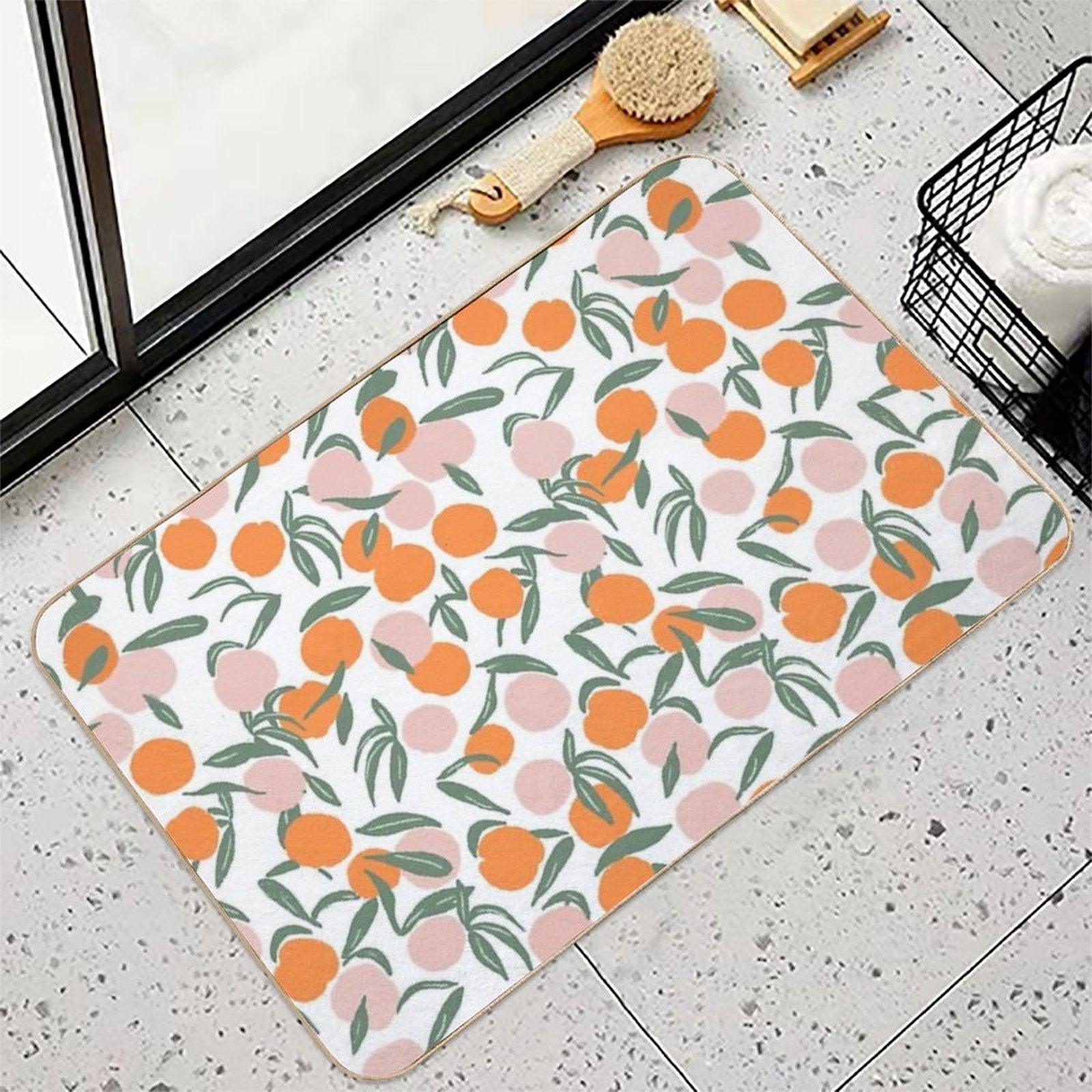 Peach Pattern Bath Mat