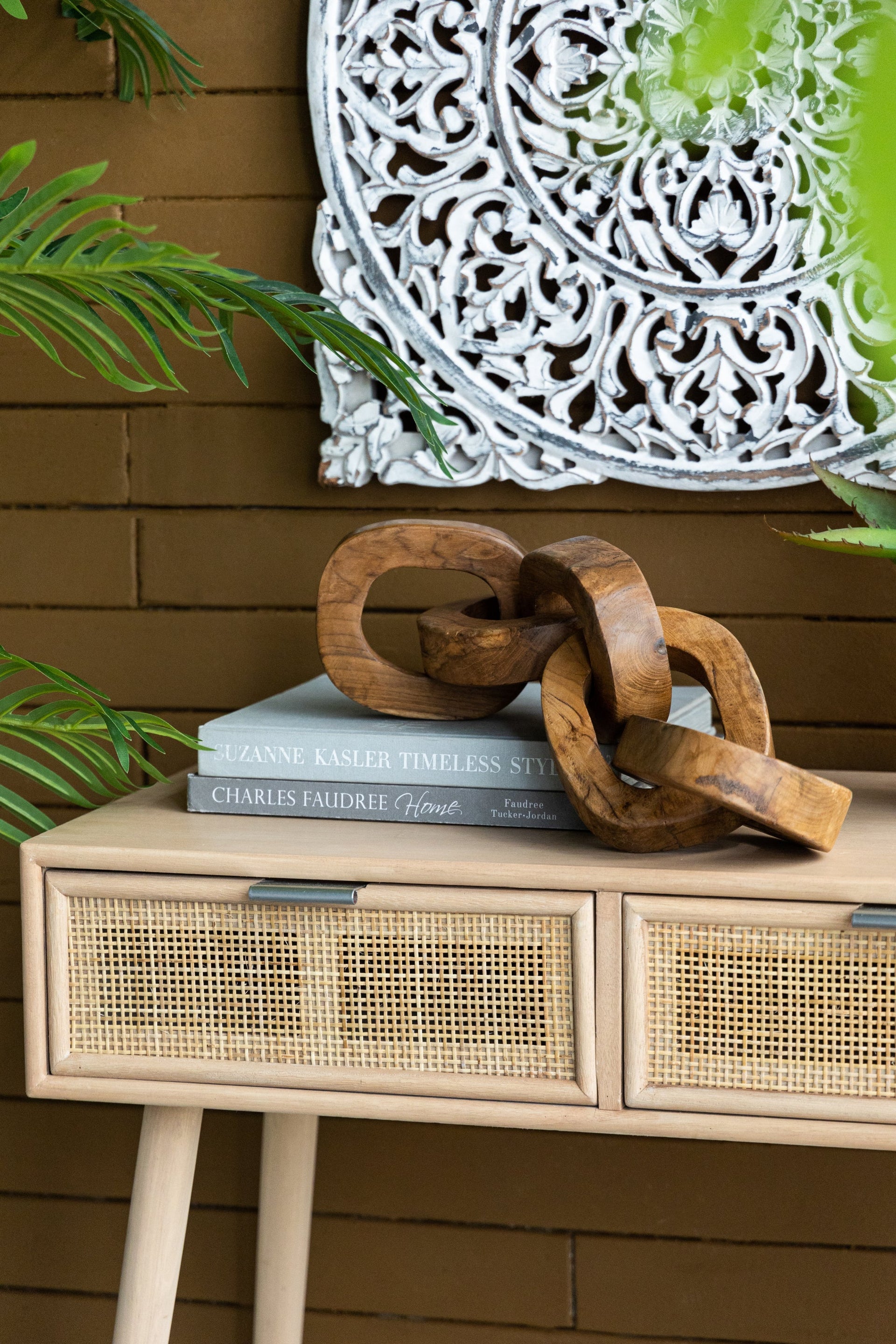 S/2 1.6x5.1x19.7' Decorative Teak Chain Decor