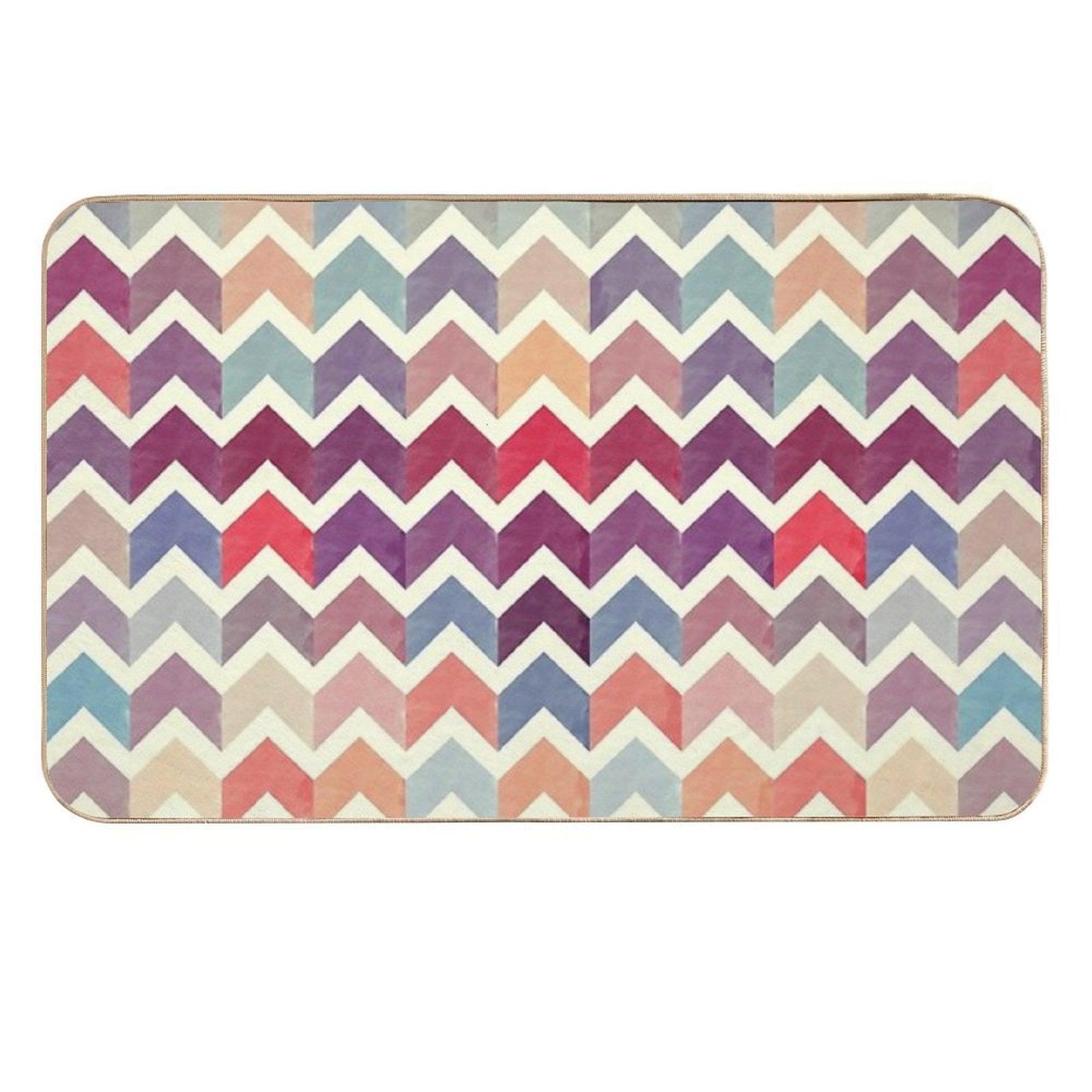 Watercolor Chevron Pattern VII  Pet-Safe Bath Mat