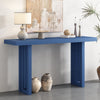 Uniquely Designed Oak Veneer Console Table with Distinctive Side Shapes