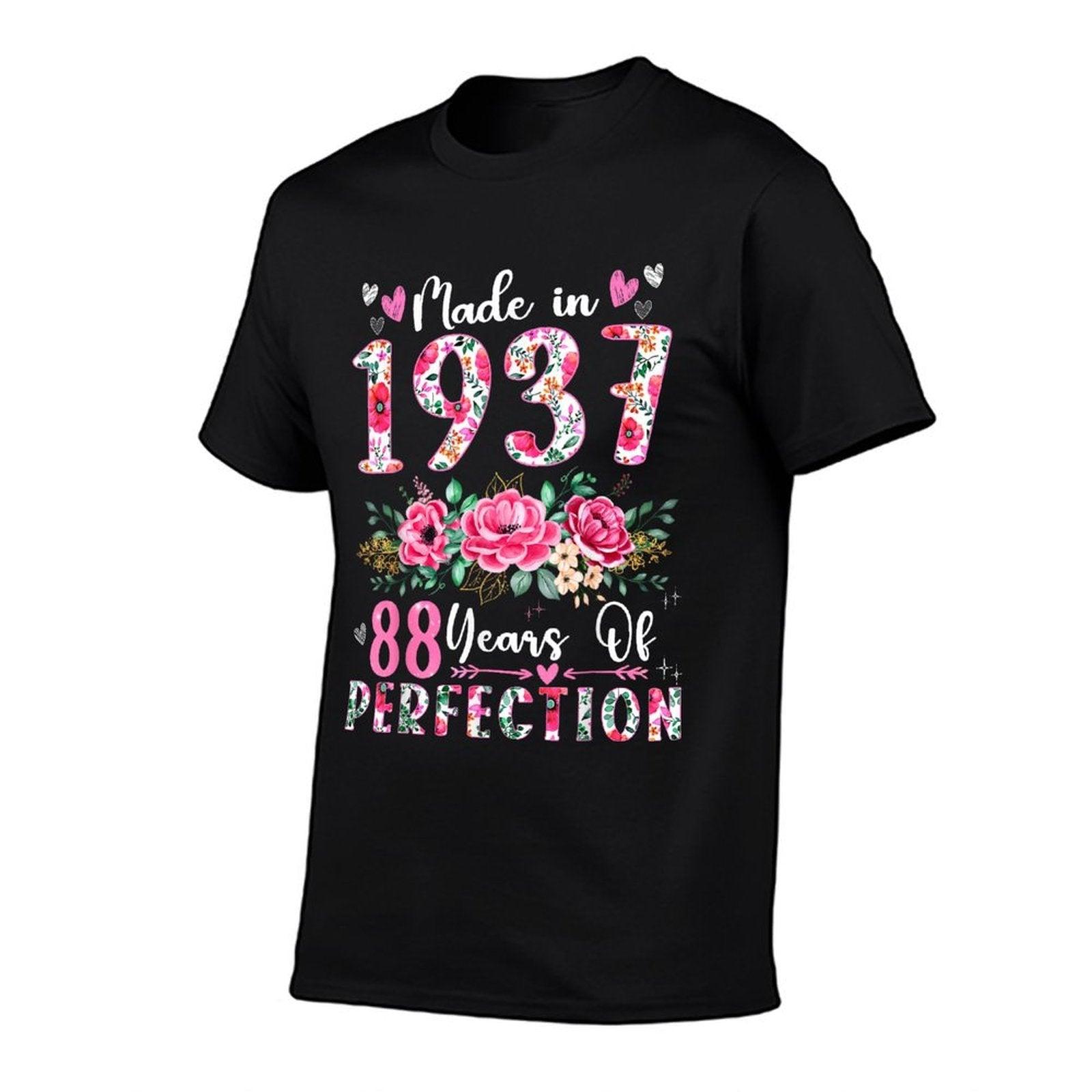 88 Year Old Made In 1937 Floral 88th Birthday Women T-Shirt