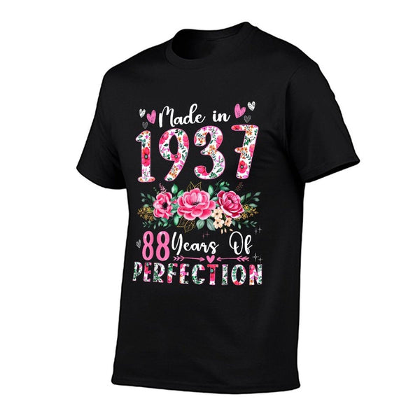 88 Year Old Made In 1937 Floral 88th Birthday Women T-Shirt