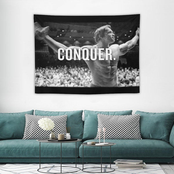 Arnold Schwarzenegger Conquer Tapestry