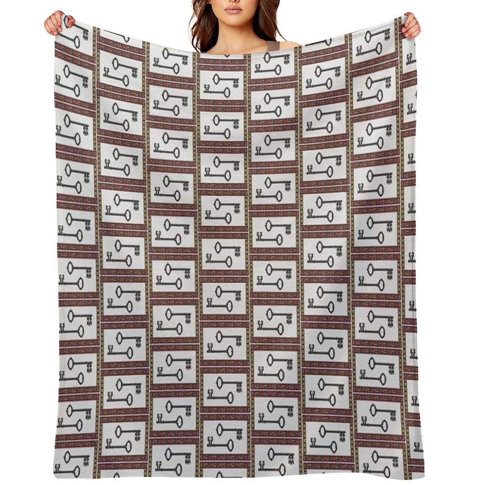 Pair of Keys (cross Stitch Style) Throw Blanket