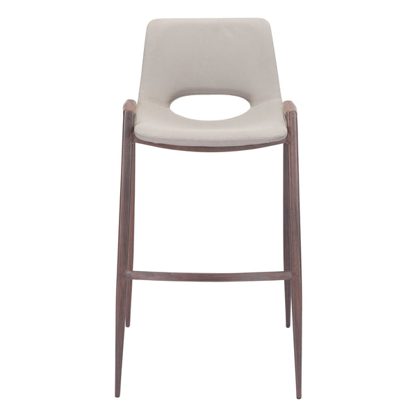 Desi Barstool (Set of 2) Beige & Walnut