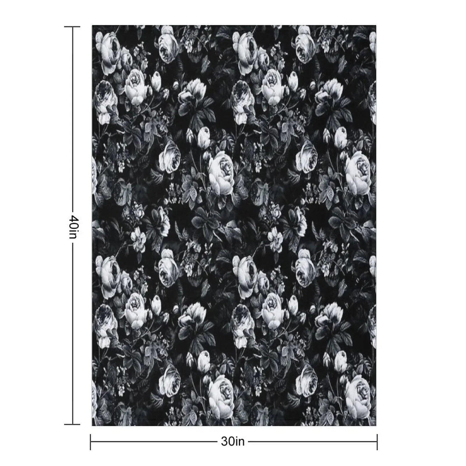 Roses Black And White Throw Blanket