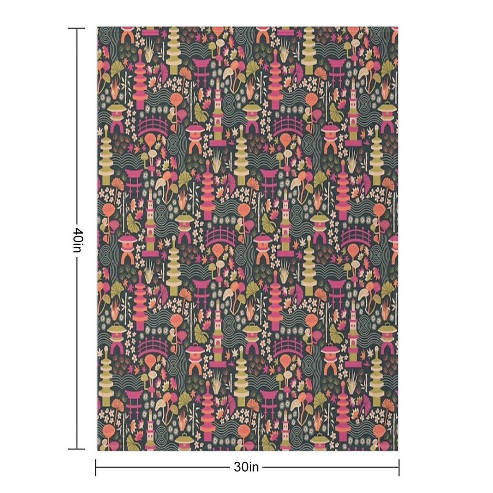 Zen Garden Based on The Japanese Tea Garden in Golden Gate Park Throw Blanket