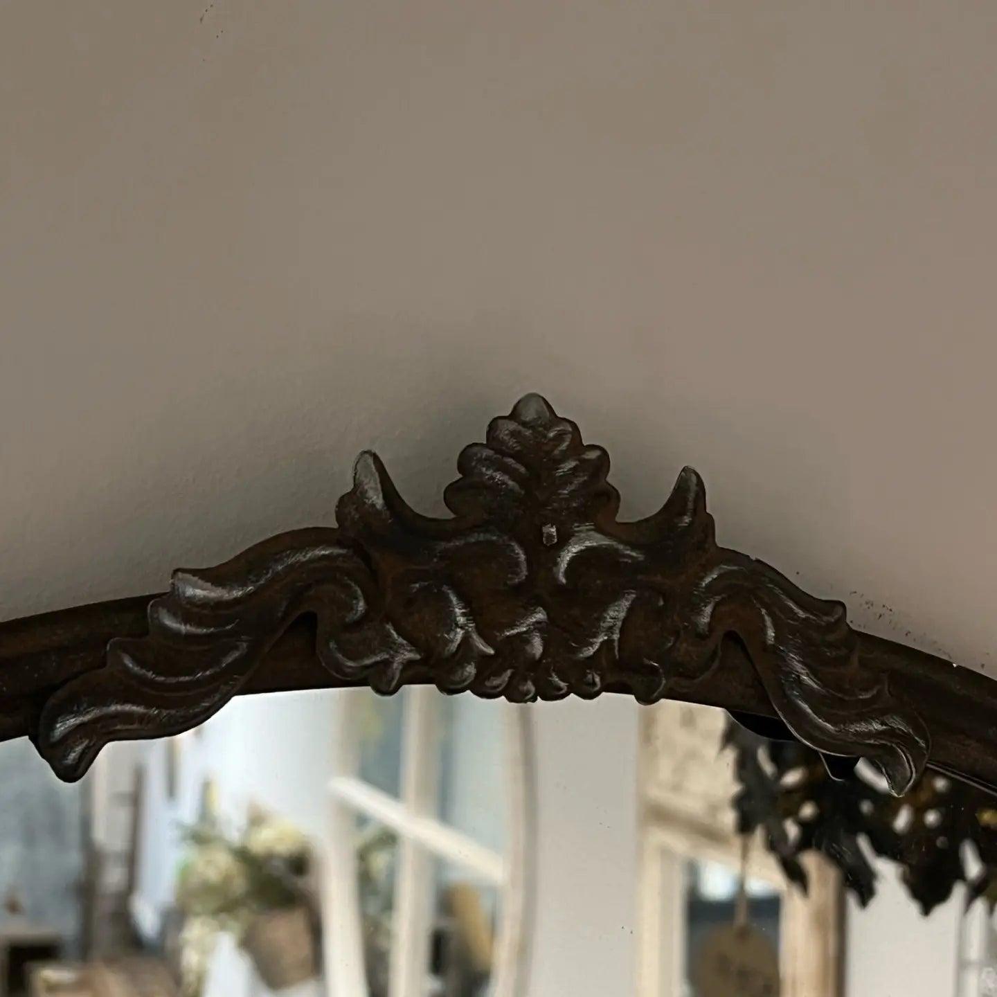 Vintage European Wall Mirror with Arched Metal Frame Vagabond Vintage