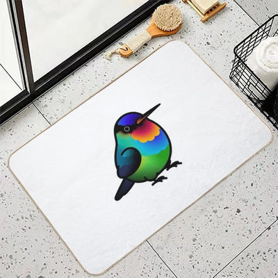 Chubby Fiery-throated Hummingbird  Stain-Proof Bath Mat