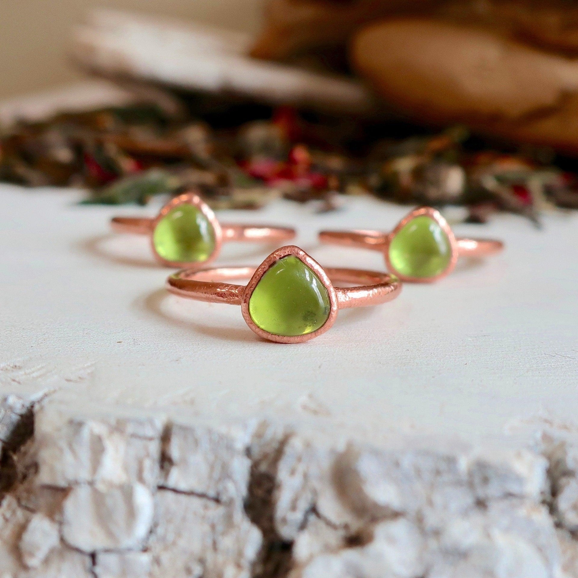 Peridot Copper Ring - Open Hearted Growth and Renewal | By Blackbird & Sage