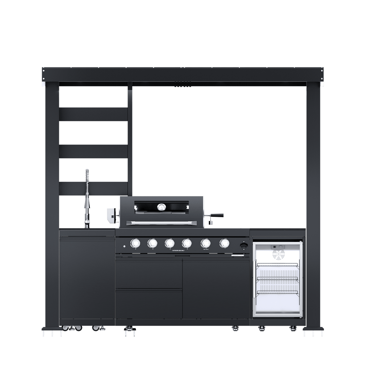 97-Inch 4-Burner Deluxe Stainless Steel Outdoor Kitchen Grill