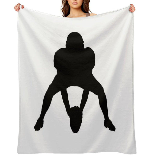 American Football Player Logo Throw Blanket