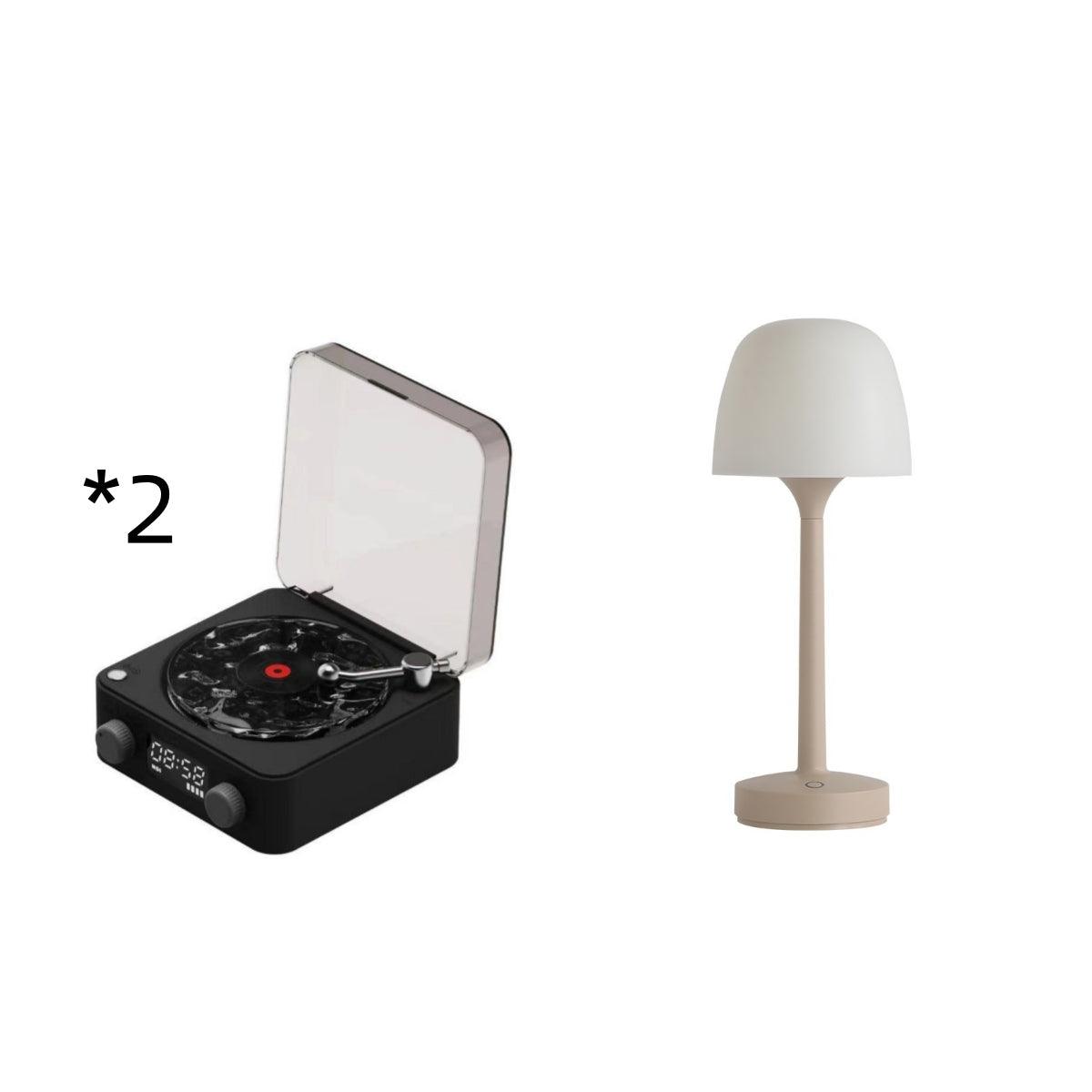 Retro Turntable Speaker Wireless Bluetooth-compatible 5.0 Vinyl Record Player Stereo Sound With White Noise RGB Projection Lamp Effect