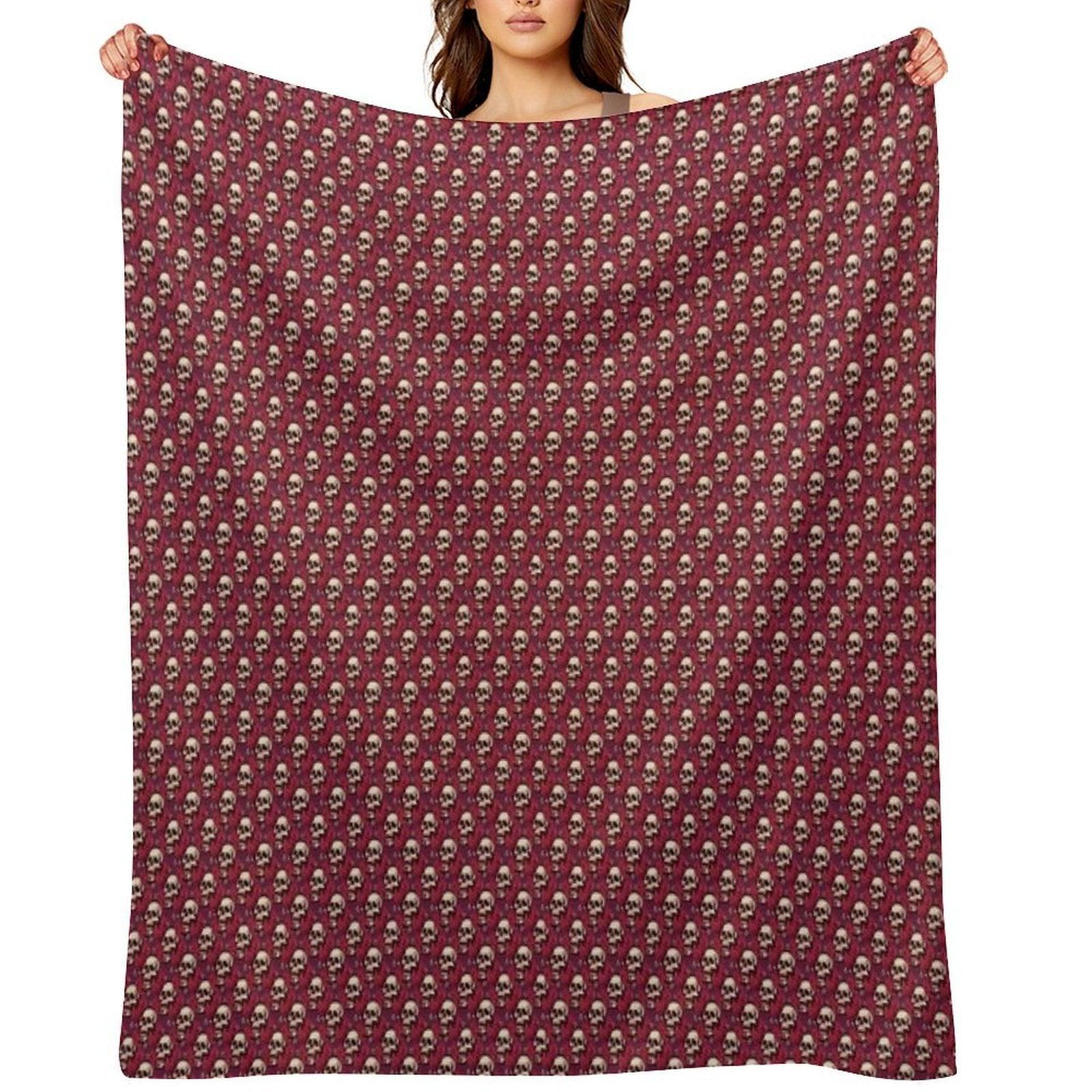 Skulls And Roses Throw Blanket