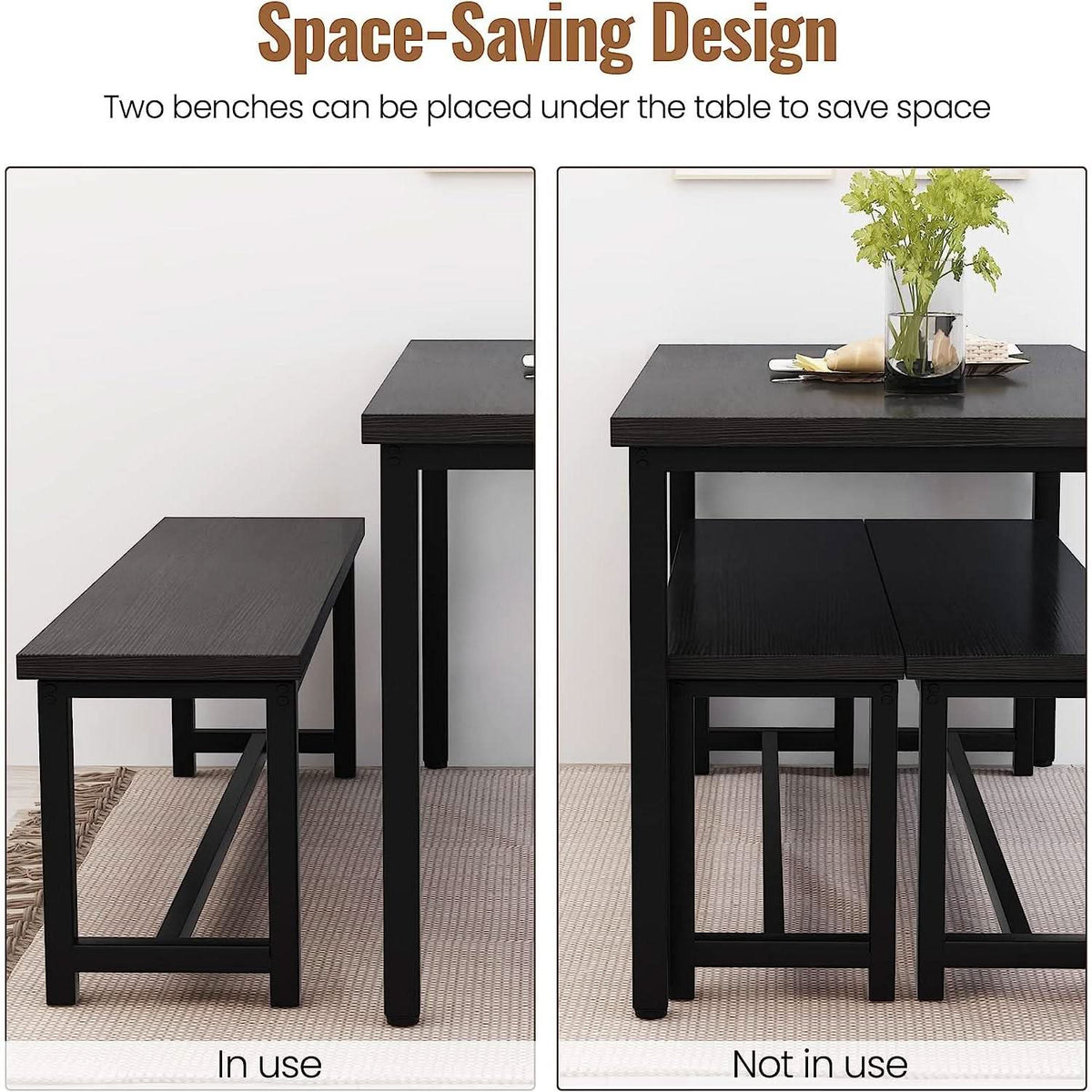 Rectangular Dining Table And Chairs Set Four Modern Wood