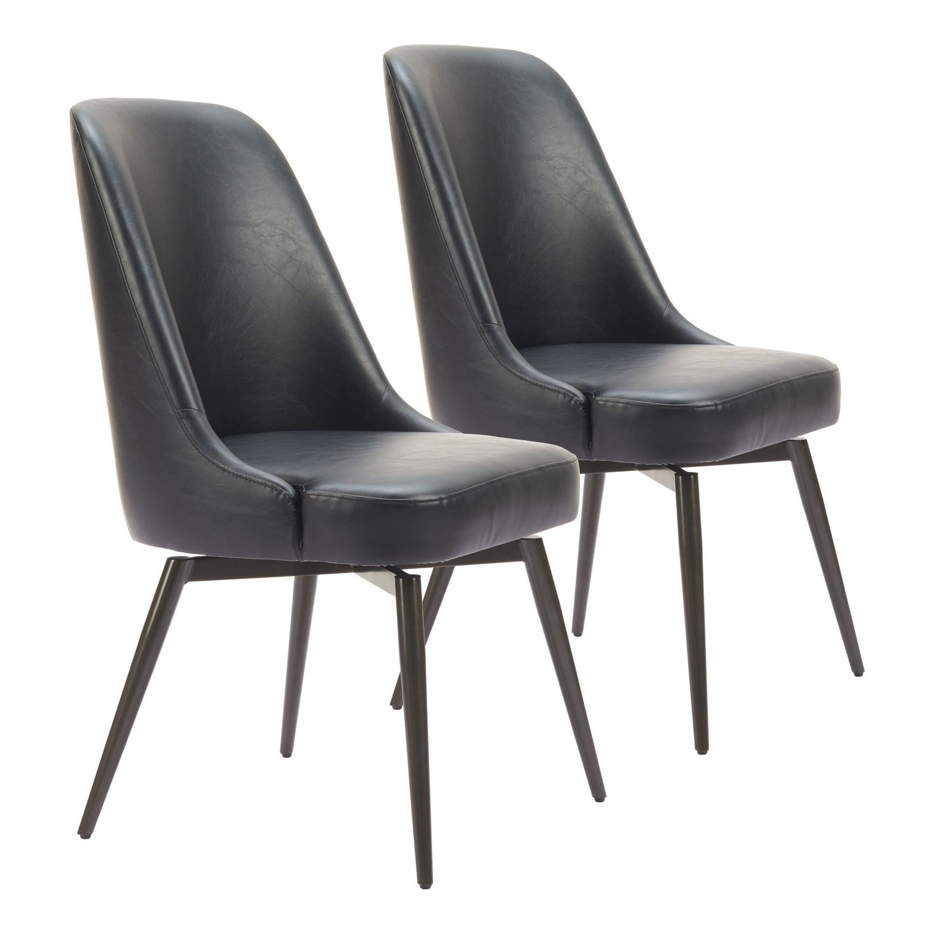 Keppel Swivel Dining Chair (Set of 2) Black