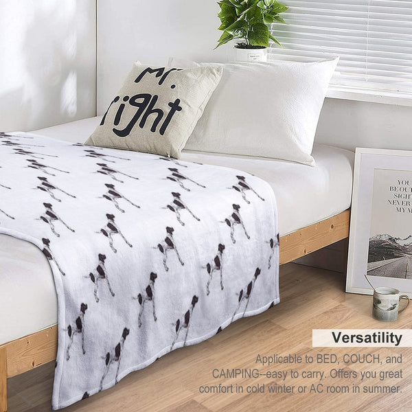 English Pointer Dog Breed Show Stack Stand Plush Throw Blanket