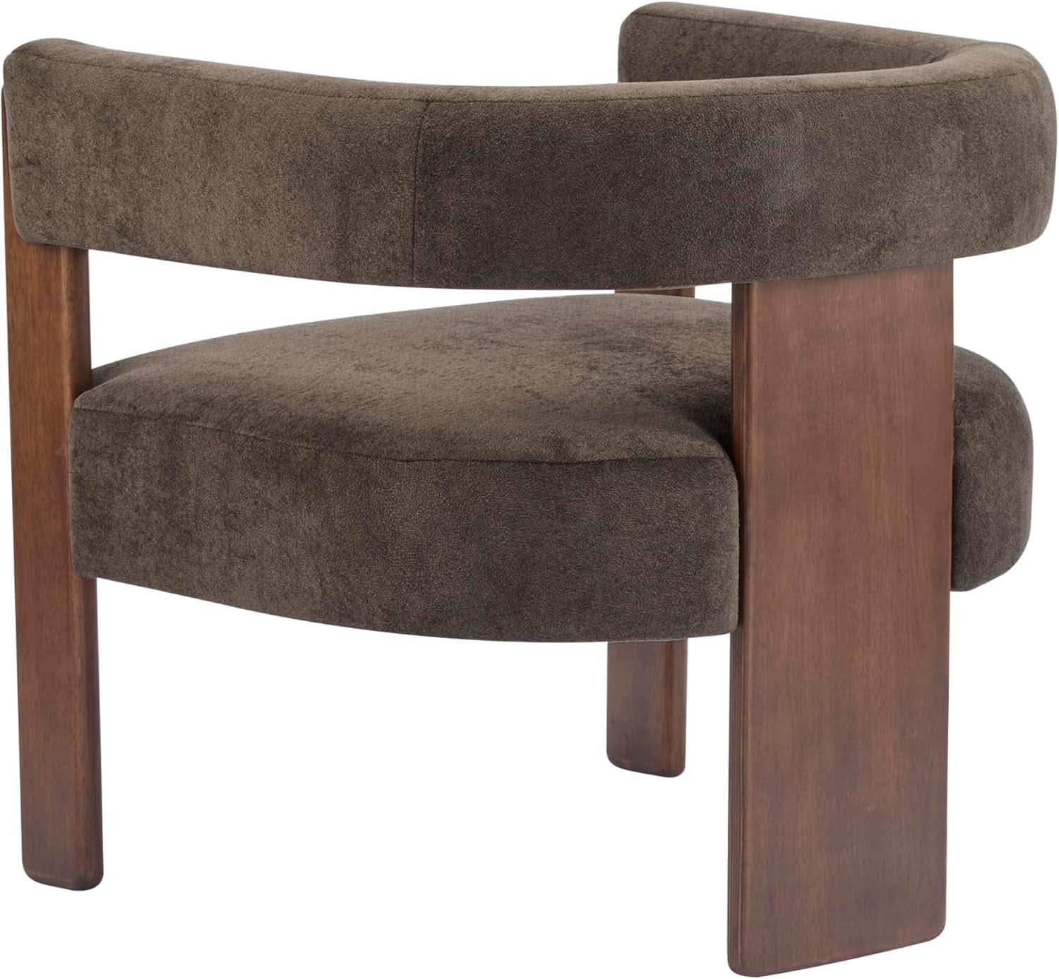 Dark Brown Velvet Upholstered Accent Chair Cushion