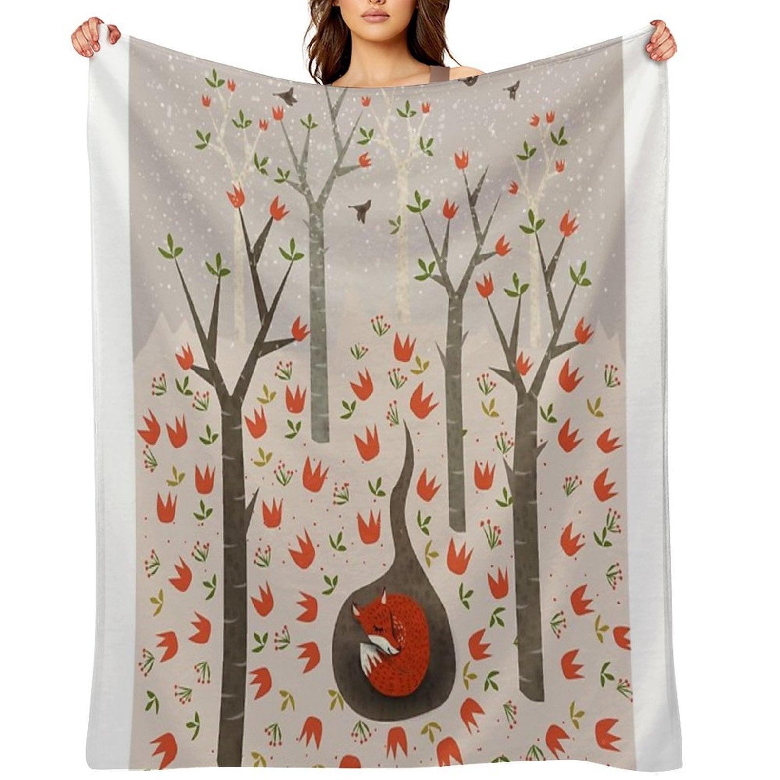 Sleeping Fox Throw Blanket