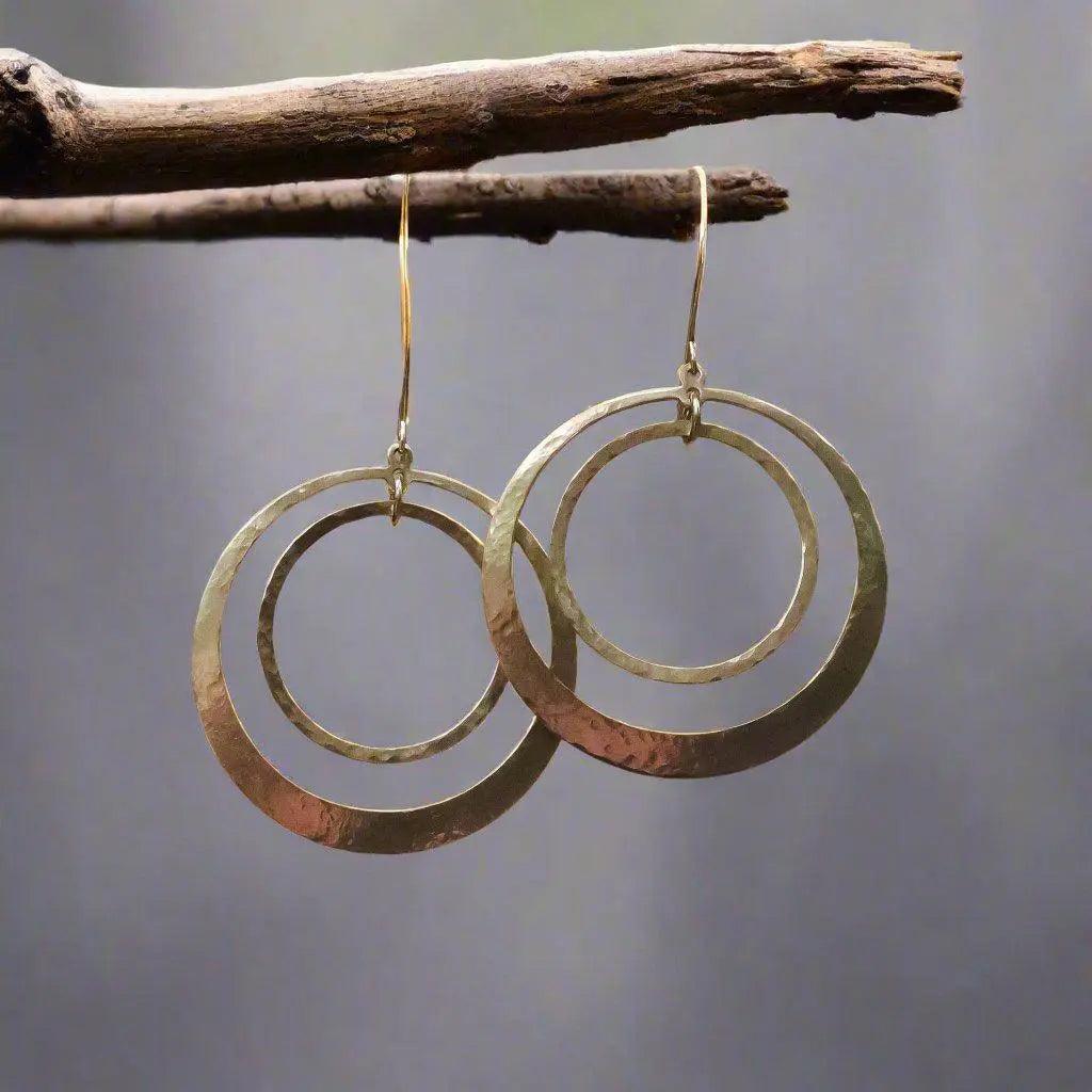 Brass Hoops - Bohemian Artisan Earrings | Handmade by Blackbird & Sage
