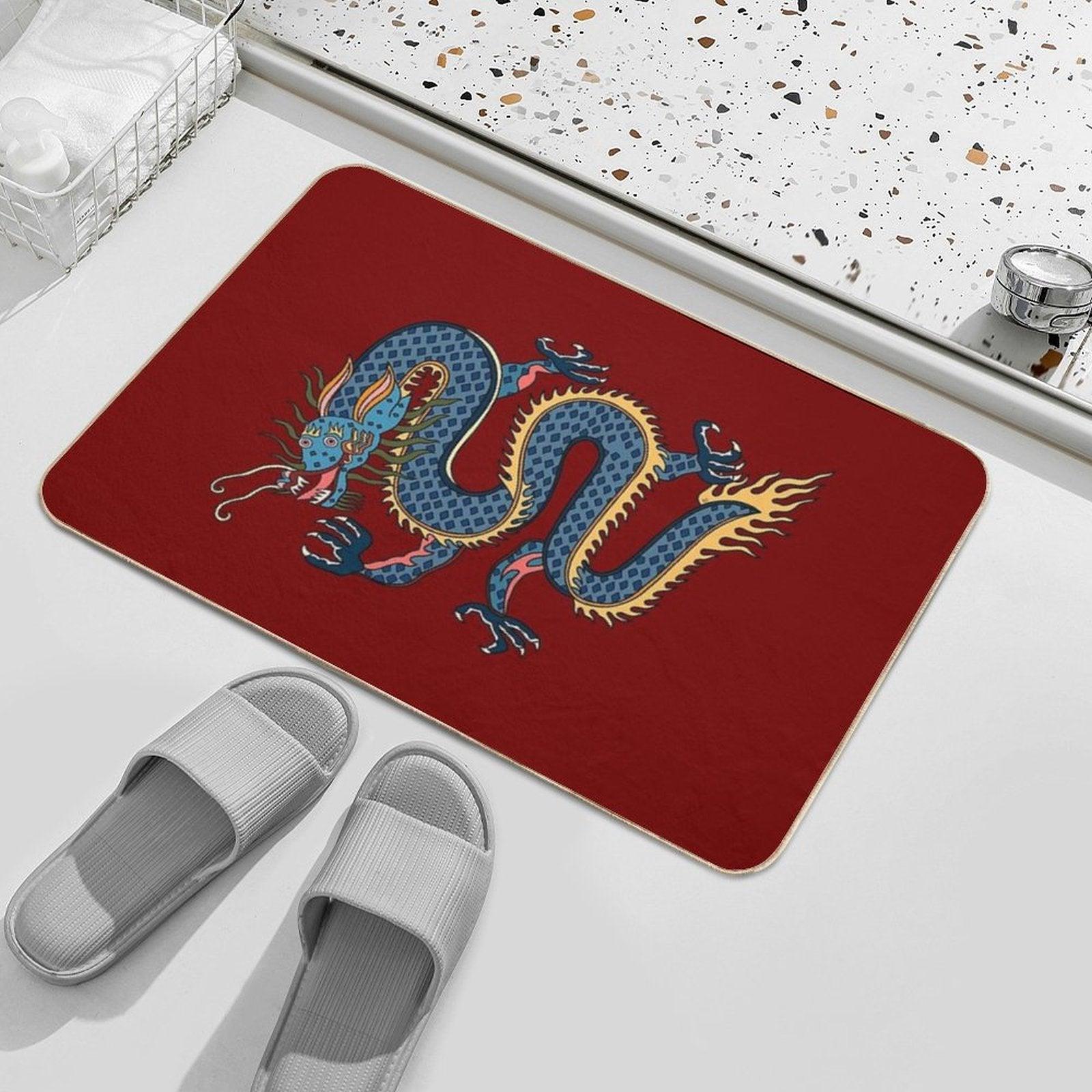 TIBETAN DRAGON RUG-red Bath Mat