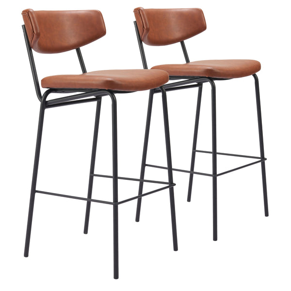 Charon Barstool (Set of 2) Vintage Brown