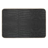 Black Crocodile Leather Print Bath Mat