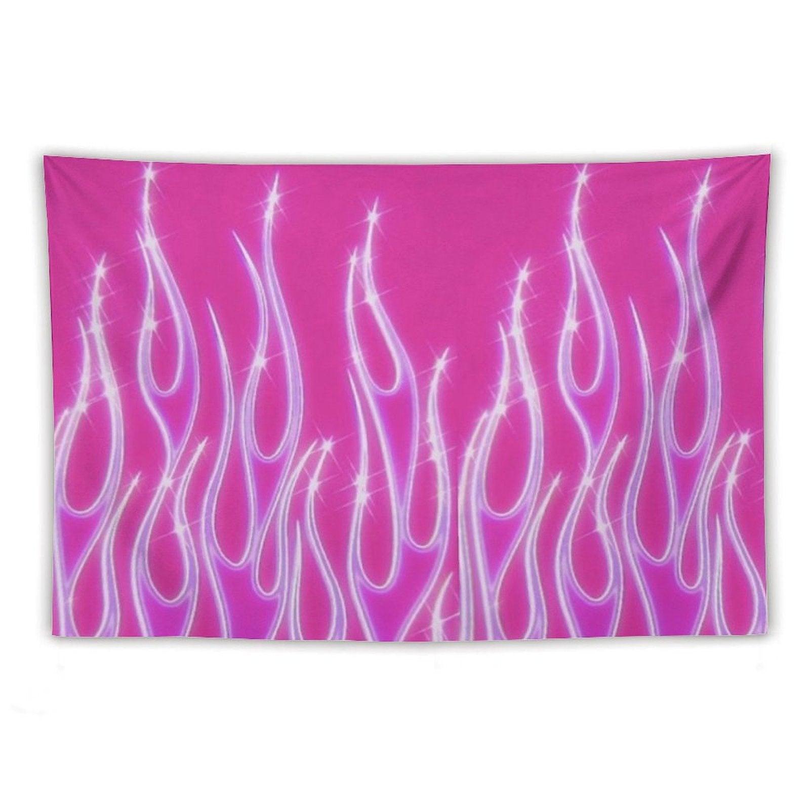 Pink Flames Tapestry