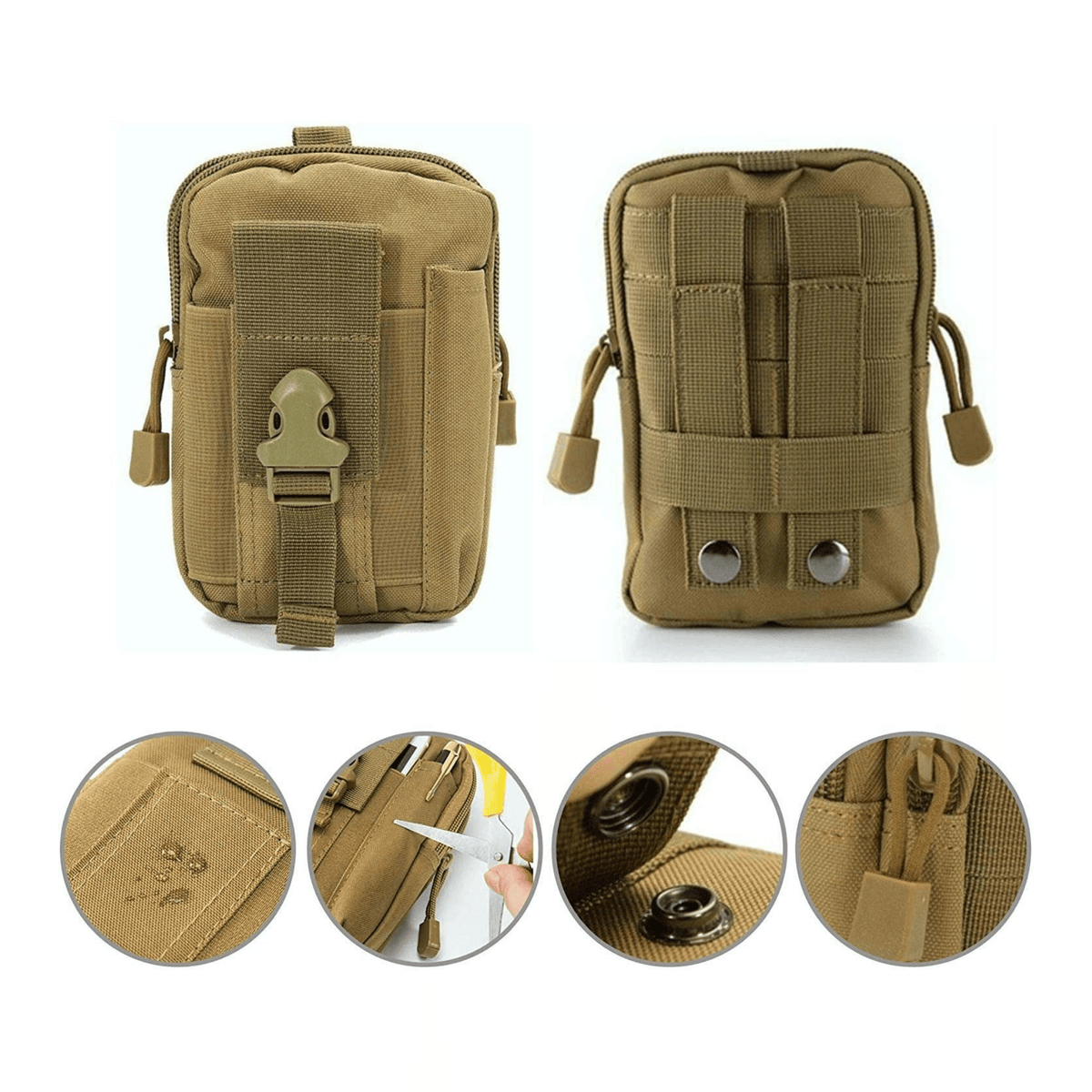 JupiterGear Tactical MOLLE Military Pouch Waist Bag for Hiking, Running and Outdoor Activities