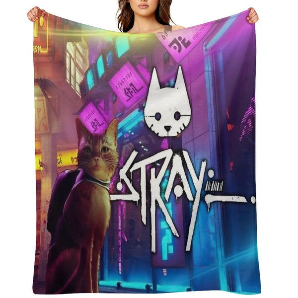 Stray Game Cat Sad Easy Care Throw Blanket