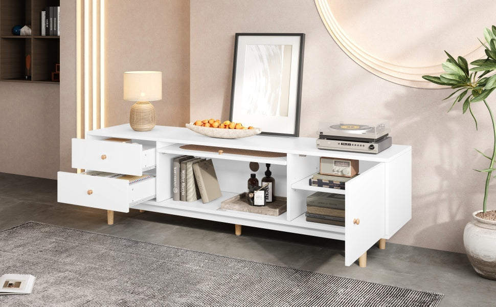 70 inch TV Stand for TVs up to 80 Inch, Minimalist TV Console Table with Drawers, Media Entertainment Center for Living Room, Bedroom