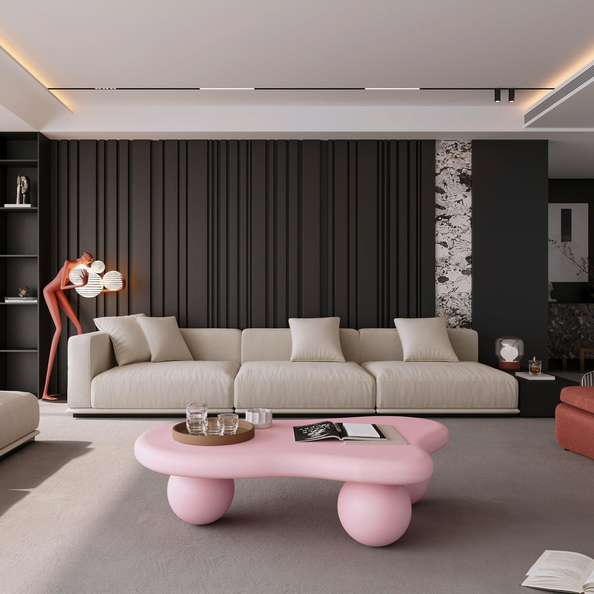 Modern Pink Cloud Coffee Table