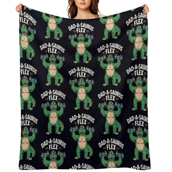 Dad-A-Saurus Flex Dino Dad Father's Day Throw Blanket