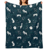 Cute Arctic Foxes at Night Wrinkle-free Throw Blanket
