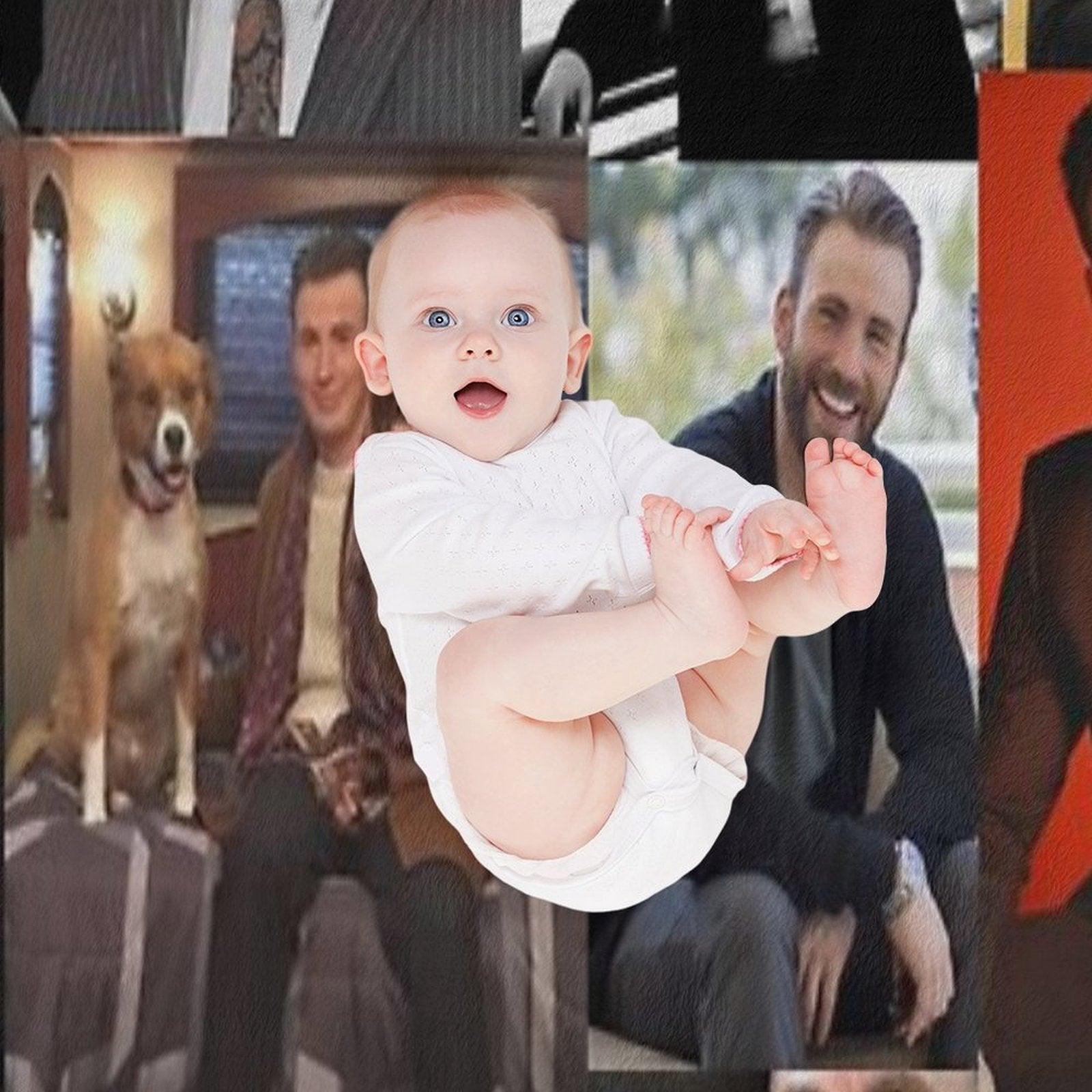 Chris Evans Pic Collage Throw Blanket