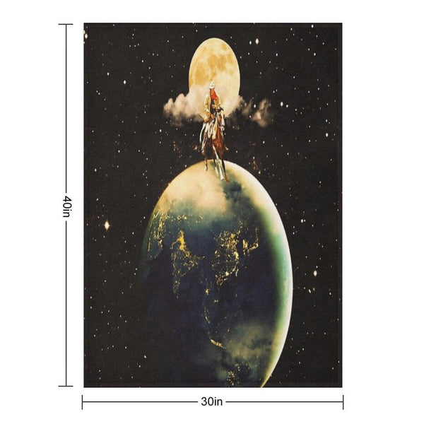 Cowboy In Space Throw Blanket
