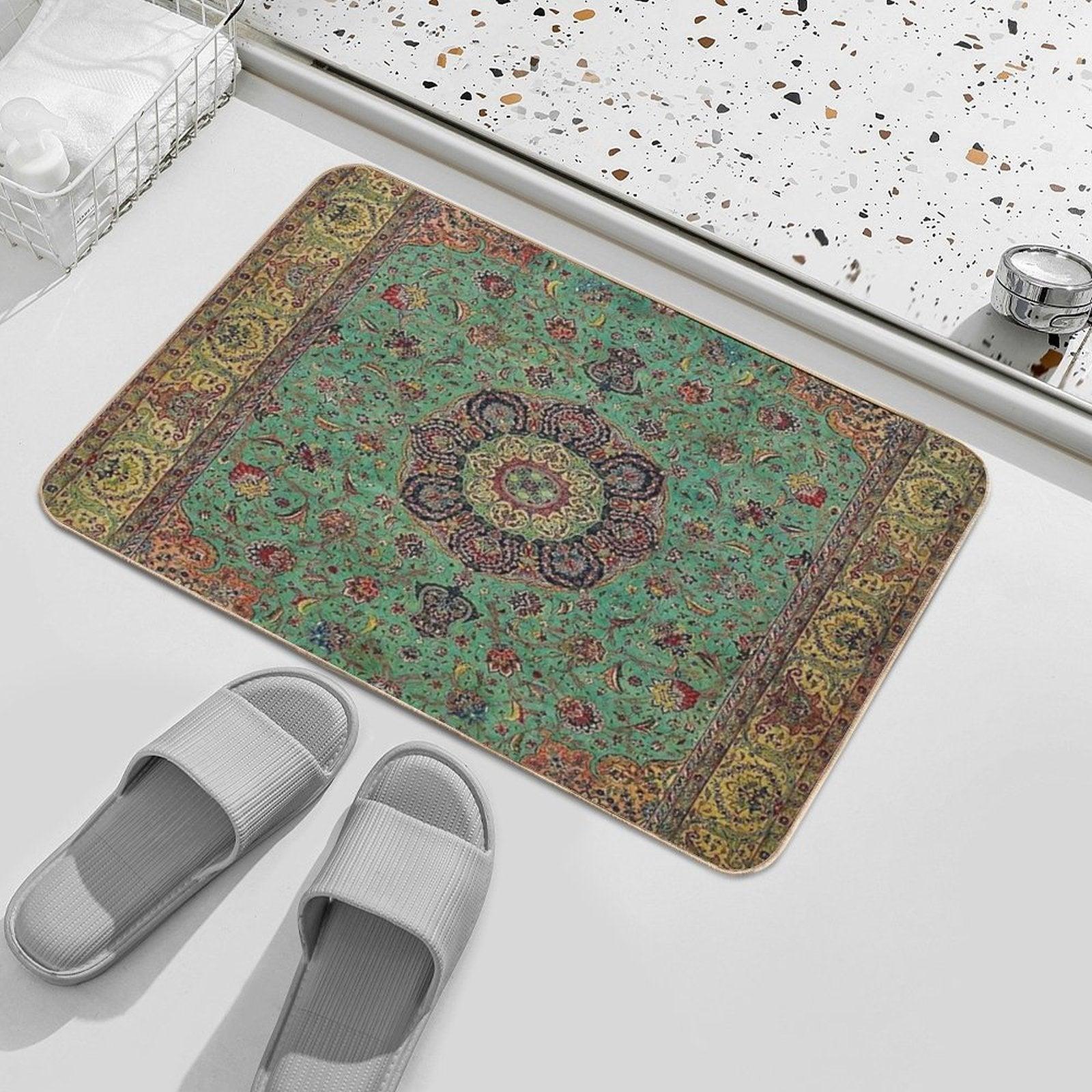 Vintage Antique Persian Carpet Bath Mat
