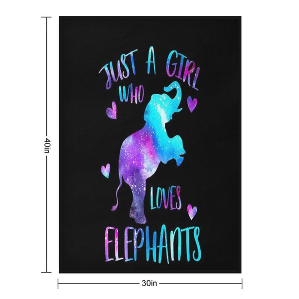 Just A Girl Who Loves Elephants Plush Throw Blanket