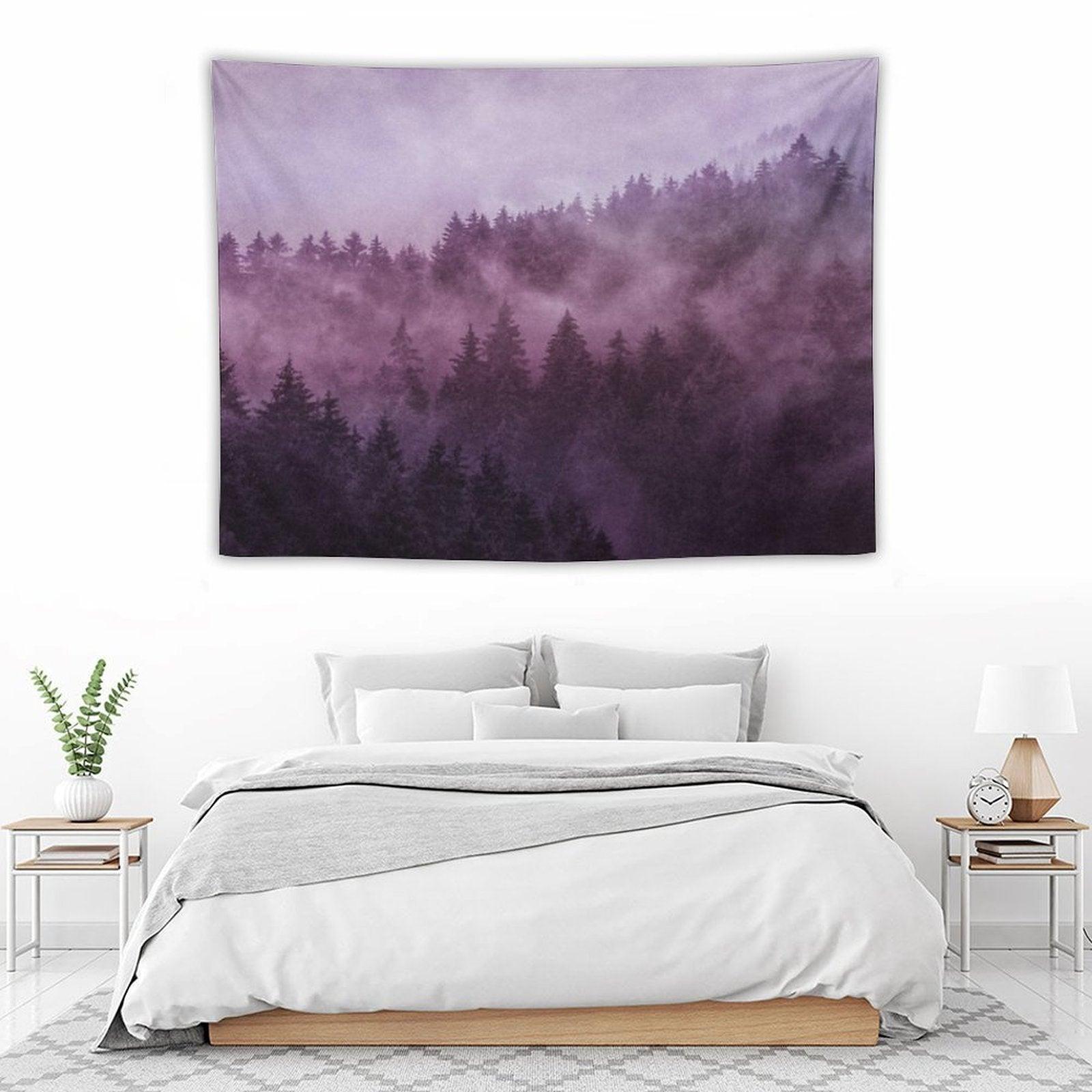 Excuse Me, I'm Lost  Laid Back In A Romantasy Moody Wilderness Dream Forest With Cascadia Trees Covered In Magic Fog Tapestry