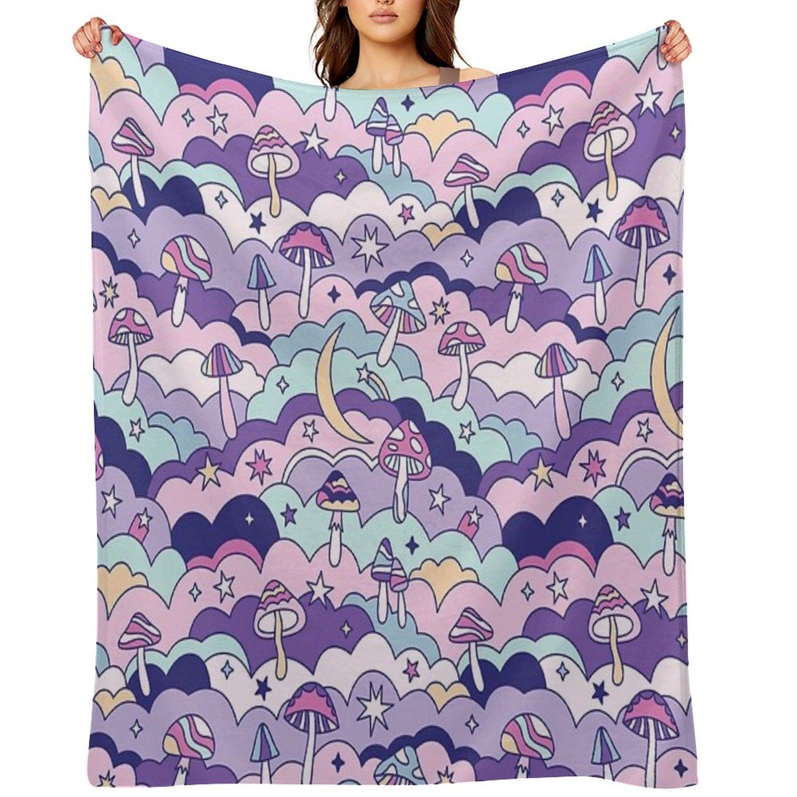 Cosmic Mushrooms Throw Blanket