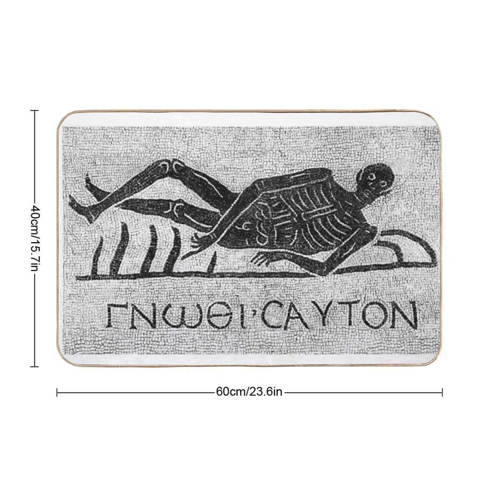 Know Thyself - Roman Mosaic - Greek Text Bath Mat