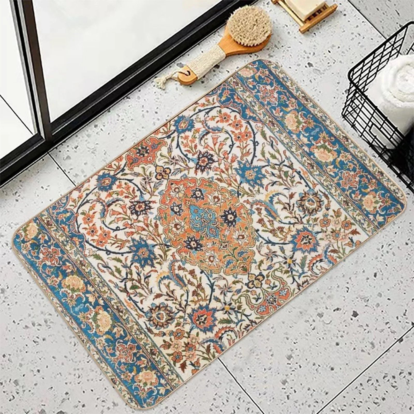 Isfahan Antique Central Persian Carpet Print Bath Mat
