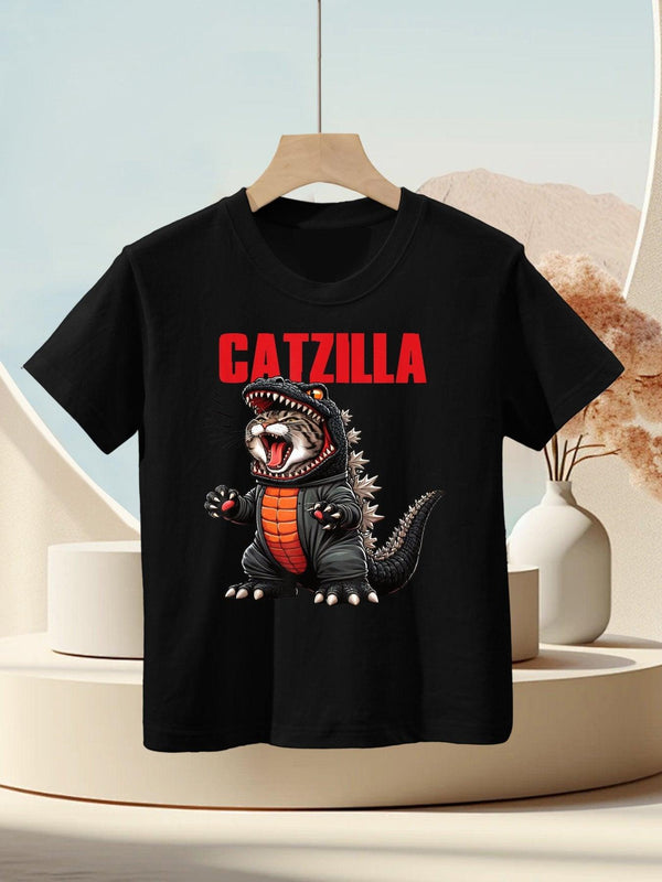 Cute Kitty Catzilla for Cat Moms & Dads Kids T-Shirt
