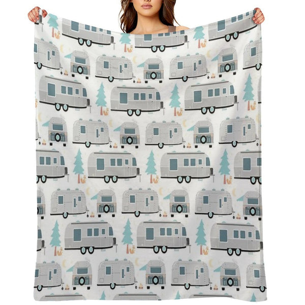 Cute Airstream Pattern Durable Throw Blanket