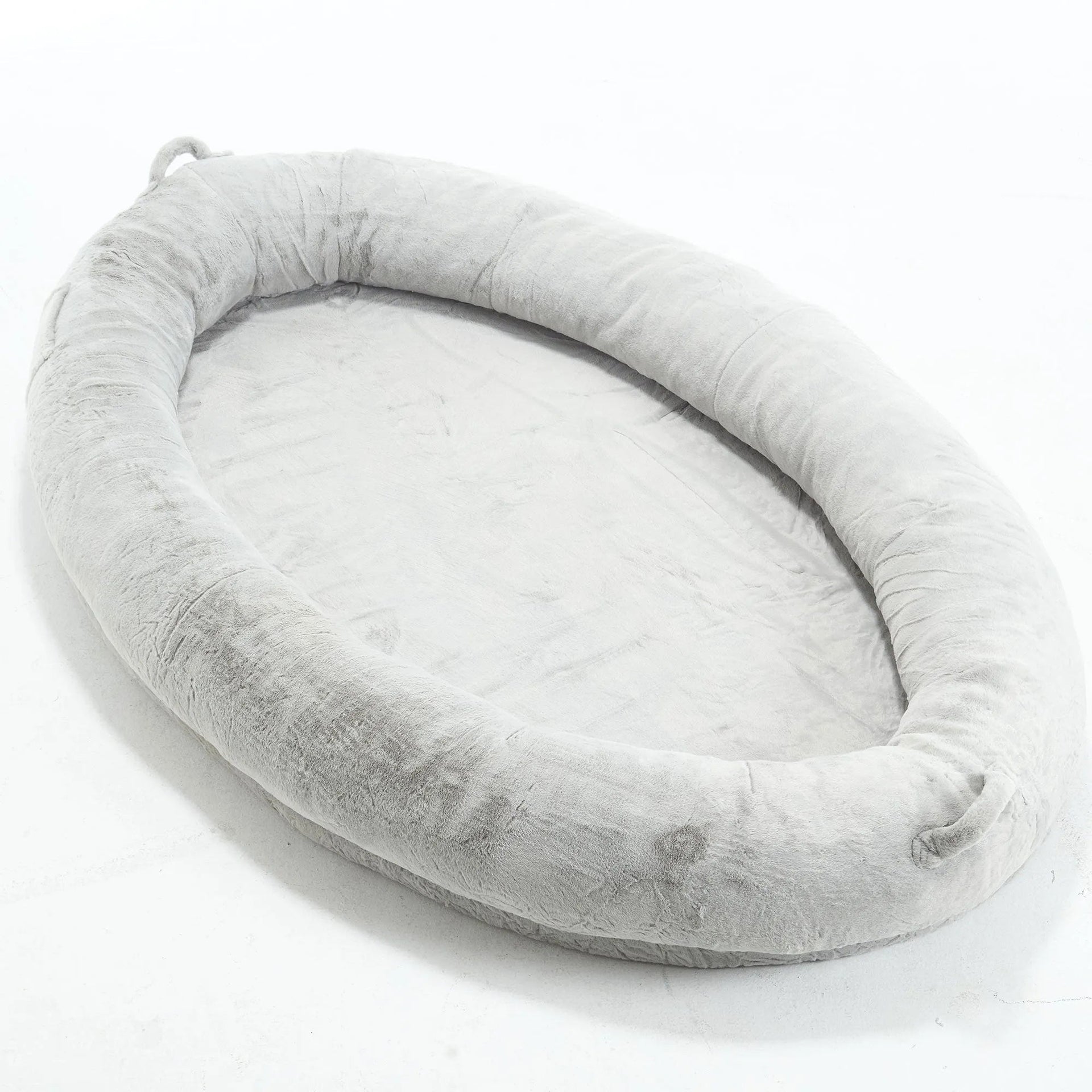 🇫🇷🇪🇪 🇸🇭🇮🇵🇵🇮🇳🇬 Human Dog Bed for Adult, Memory Foam Human Size Pet Bed for Human With Storage Pocket, Light Gray